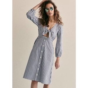 Madewell Shimmer Stripe Cutout Midi Dress Sz. 4